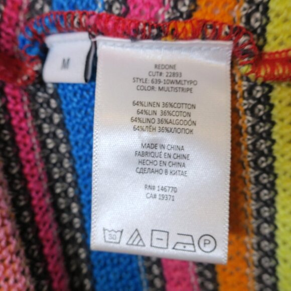 RE/DONE Striped Button-up Polo Collar Cardigan Short Sleeve Cropped Top Medium - Picture 6 of 7